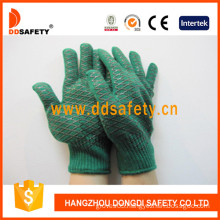 Heavy Weight Green Gloves with Black PVC Comb Pattern (DKP204)